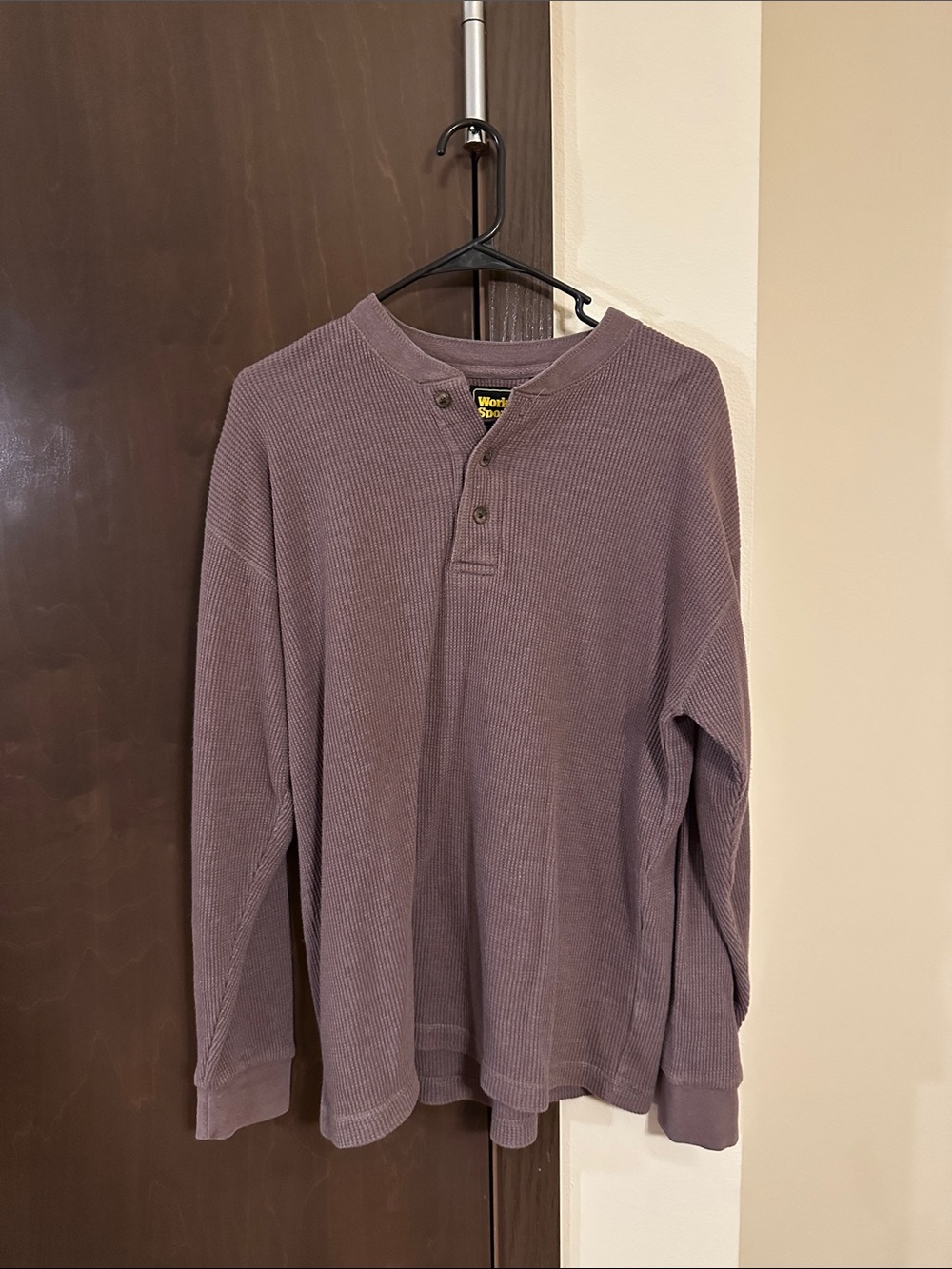 Work n Sport Henley Long-Sleeve Thermal Shirt - Brown